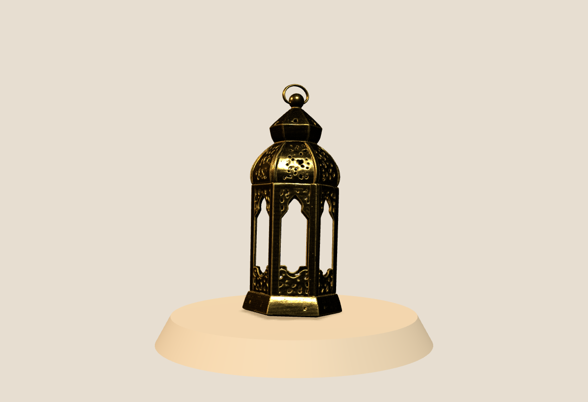 Ornate Lantern 3d Model Gold Demo AR lamp